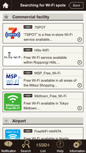 lists of Free Wifi