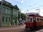 a retro streetcar