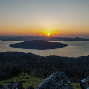 The biggest caldera Lake Kussharoko in Akan National Park