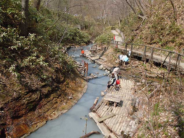 Soon, You will find Natiral river hot spa!
