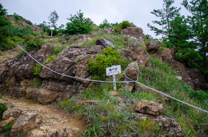 The sign shows there are poisonous snakes here and watch them.