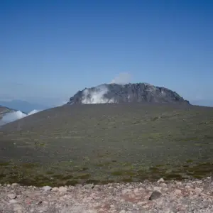 The lava dome of Mount Tarumae, designated as a national natural monument